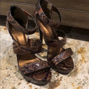 Pelle Moda Snakeskin Heels